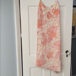 Paisley printed slight asymmetrical dress